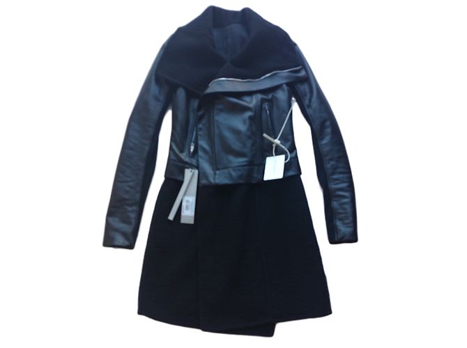 Rick Owens aus Leder und Kaschmir, Größe IT40 Schwarz