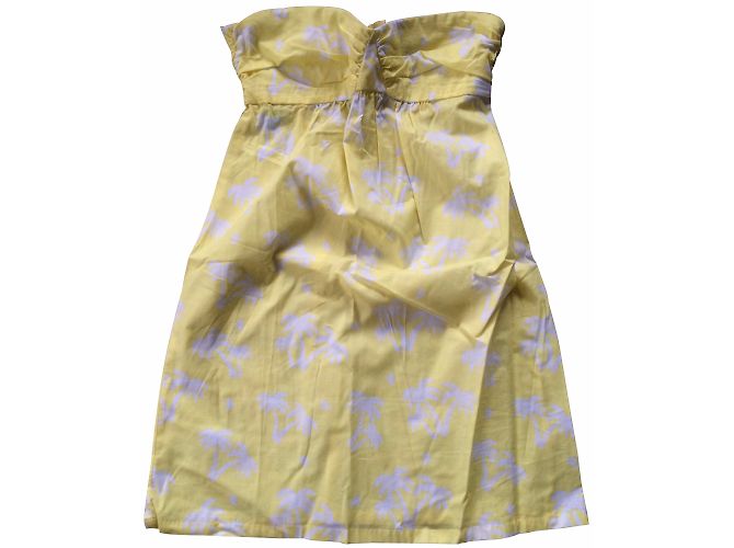 Autre Marque Vestido bustier Princesse Tam Tam amarillo con estampado de palmeras 38