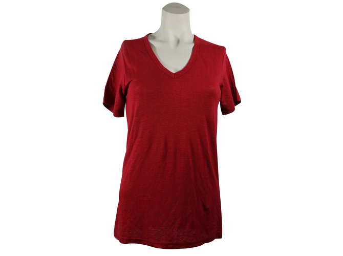 Isabel Marant Etoile T-shirt di lino Rosso Biancheria  ref.16651