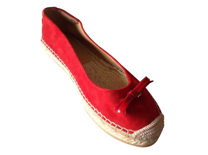 Salvatore Ferragamo Espadrilles Rot Hirschleder 41