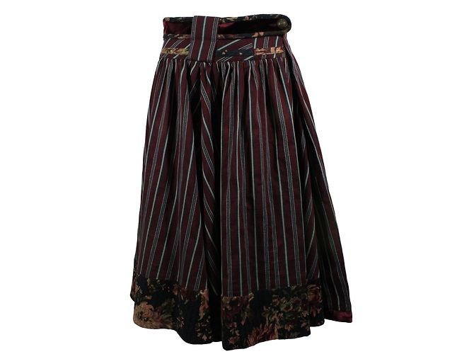 Falda Kenzo Runaway Rojo Oscuro Algodón Estampado Floral Burdeos