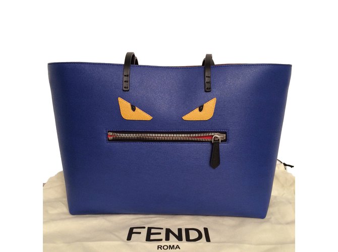 Fendi Roll bag Cuir Bleu  ref.16885