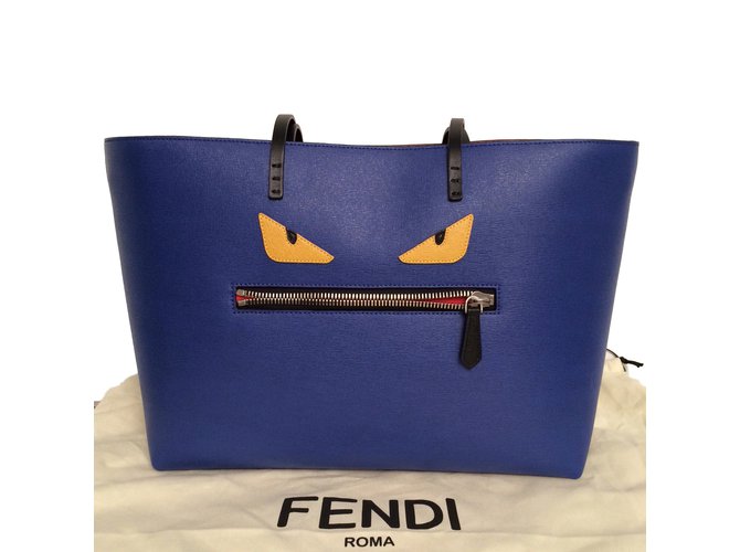 Fendi Totes Blue Leather  ref.16885