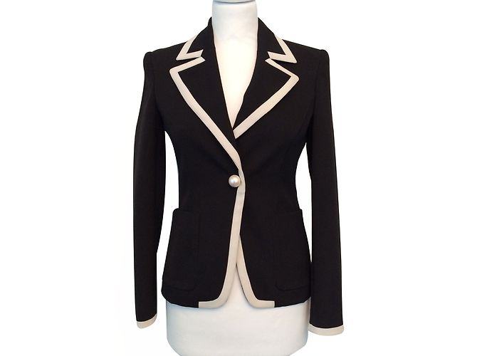 Blazer Moschino Cheap And Chic Nero con Perla Decorativa