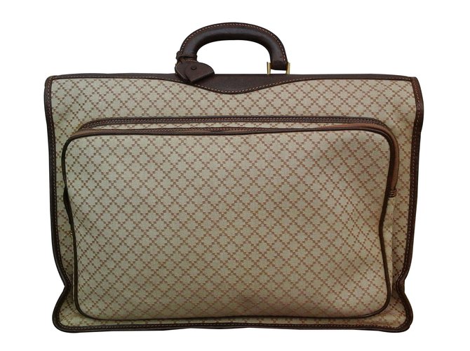 Gucci bagage vintage Toile Beige  ref.16969