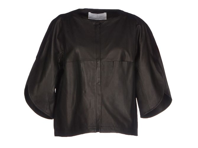 Thakoon Addition Lederjacke aus schwarzem Lammfell
