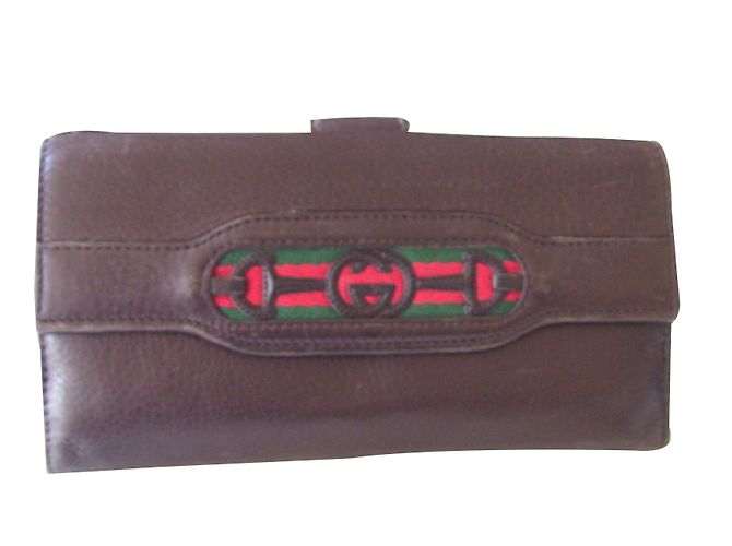 Cartera Gucci de cuero marrón Castaño