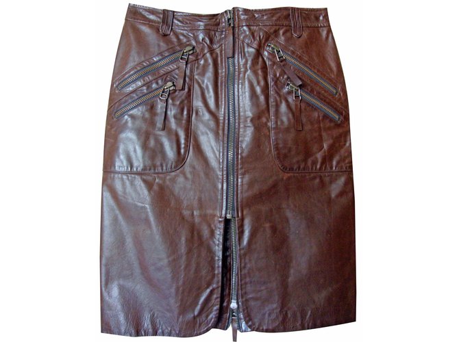 Autre Marque Skirts Brown Leather  ref.17148