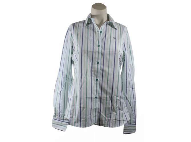 Lacoste Striped shirt White Cotton  ref.17298