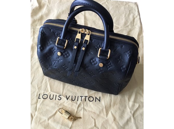 Louis Vuitton Speedy Empreinte Blue Lambskin  ref.17299