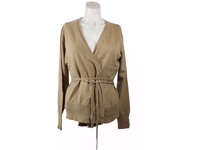 Autre Marque Soft Grey Wickeljacke Camel Karamell