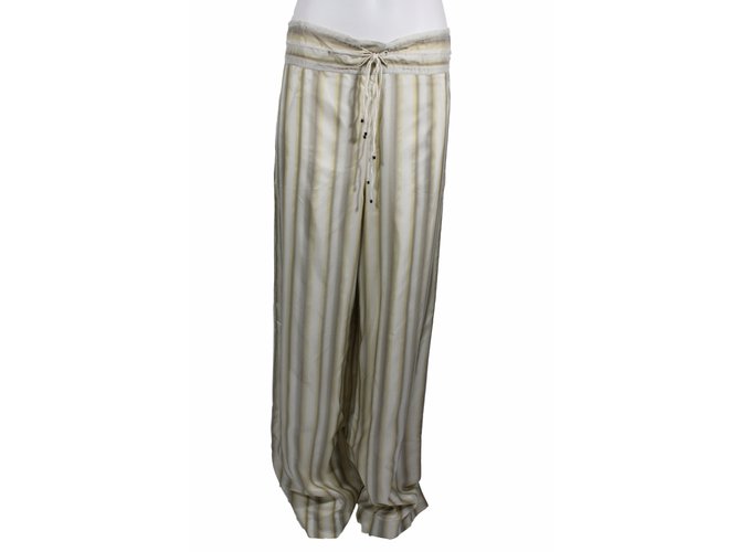 Lanvin Pantalon vintage Blanco roto  ref.17381