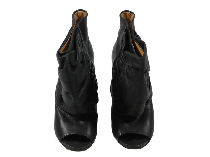 Maison Martin Margiela Open toes boots Black Leather  ref.17497