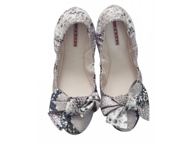 Prada パイソン ballerina flat shoes