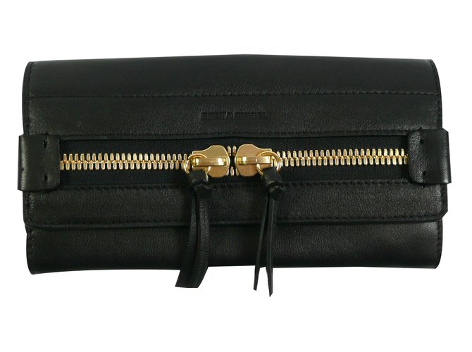Sonia rykiel black leather wallet  ref.17619