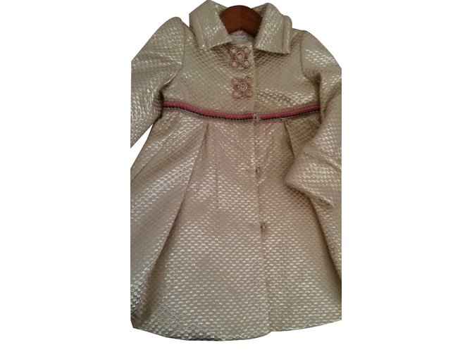 Pinco Pallino Girls coat Golden Cotton  ref.17627