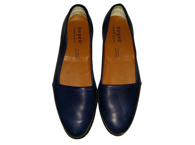 Carven Loafers Slip ons Blue Leather  ref.17793