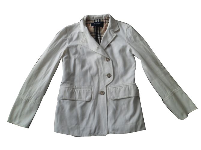 Burberry London Jacke Weiß Baumwolle