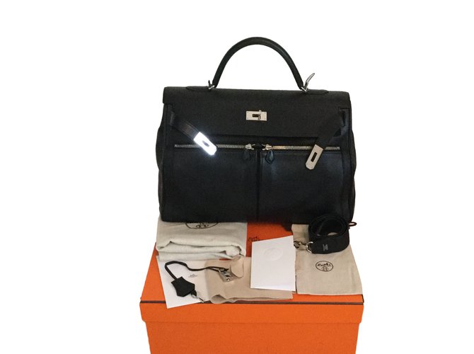 Hermès Kelly Lakis 40 Preto Couro  ref.17881