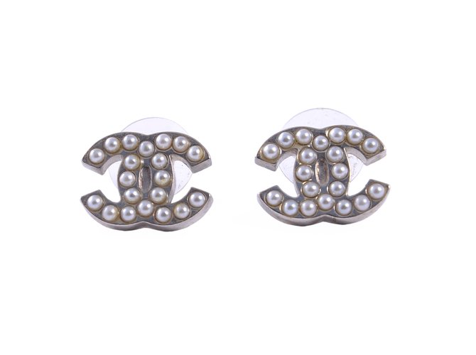 Chanel Logo Studs Prata Metal  ref.17900