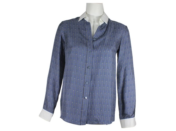 Gucci Silk shirt Blue  ref.18145