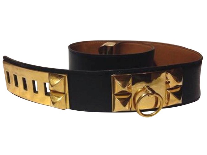 Hermès Belt Black Leather  ref.18184