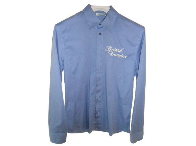 Camicia Moschino Jeans a maniche lunghe nuova vestibilità slim Blu Cotone  ref.18234