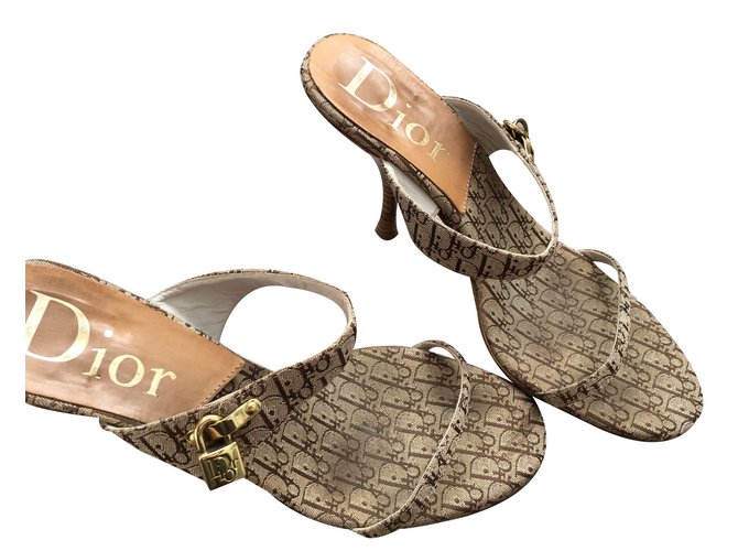 Dior Sandals Beige Leather  ref.18268