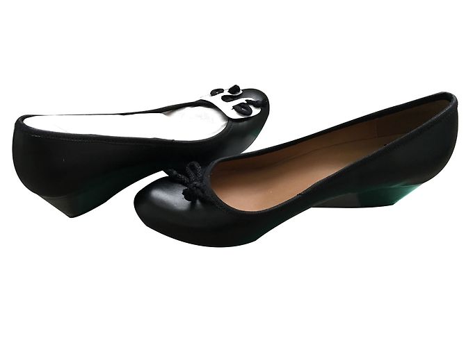 Sandali con zeppa Clarks in pelle nera taglia 38 Nero