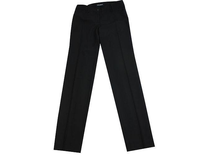 Pantalones Dolce & Gabbana de lana negros corte recto