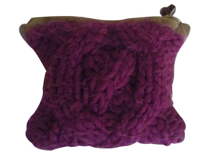 Autre Marque Clutch Jardin d'Ulysse Purple Wool  ref.18382