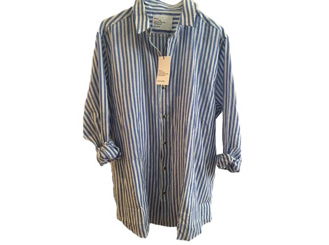 Leon & Harper Top Blu Cotone