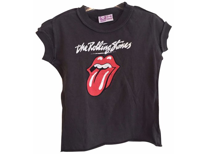 Autre Marque la langue des Rolling Stones Coton Gris anthracite  ref.18515
