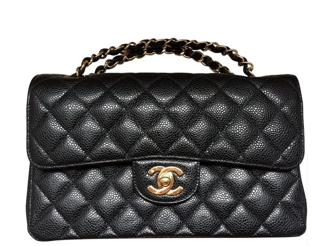 Timeless Chanel 2.55 caviaar Black Leather  ref.18582