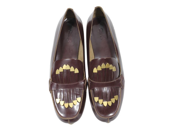 Chloé Loafers Brown Leather  ref.18588