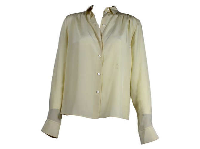 Céline camisa de seda Amarelo  ref.18600