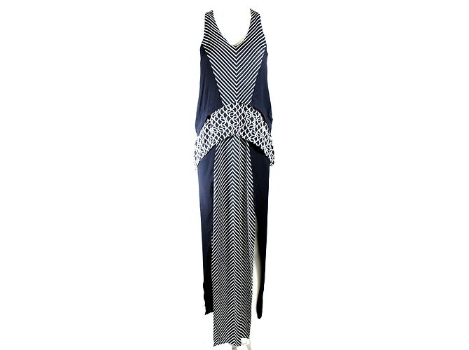 Vestido Sass & Bide Walk Strong Negro Blanco Rayón
