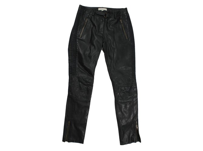 Sandro Leather pants Black  ref.18713