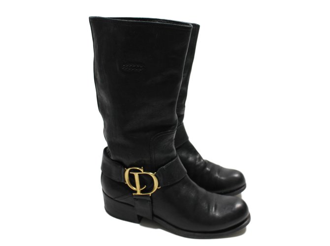 Christian Dior Boots Black Leather  ref.18714