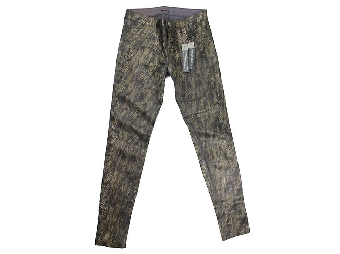 J Brand Python Print Jeggings Gold and Brown