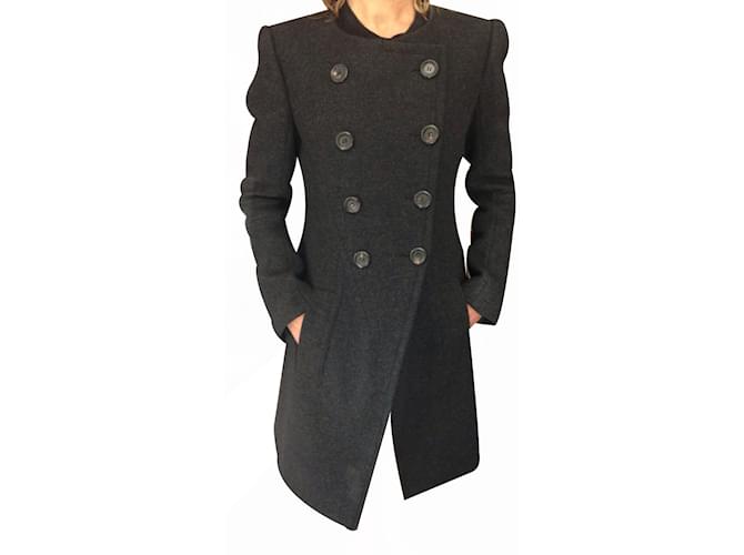 Louis Vuitton Coat Dark grey Wool  ref.18808