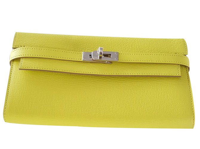 Hermès Kelly wallet Yellow Leather  ref.18847