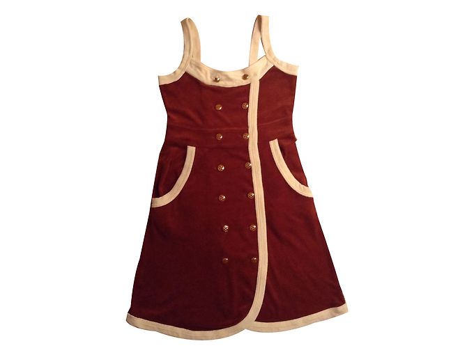 Vestido Marc by Marc Jacobs Marrom e Creme de Algodão M