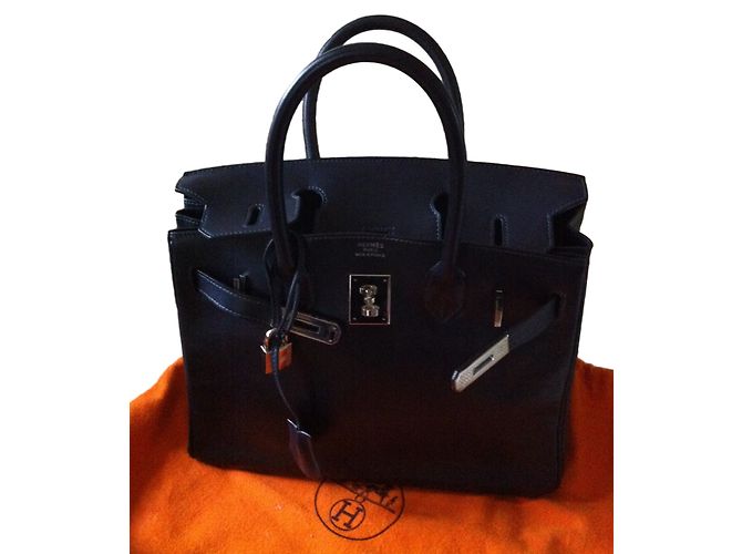 Birkin Hermès Borse Blu Pelle