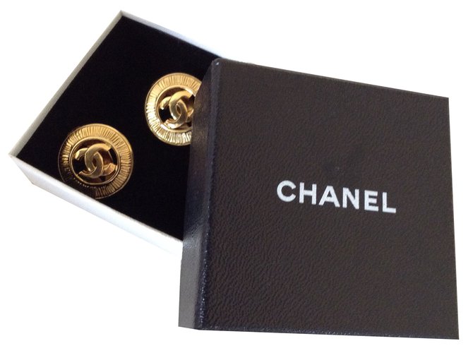 Chanel Ohrringe Golden Vergoldet  ref.18965
