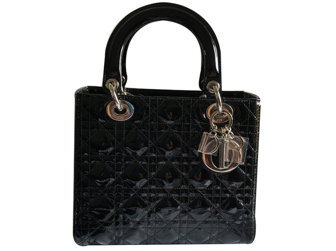 Christian Dior Handbags Black Varnish  ref.19023