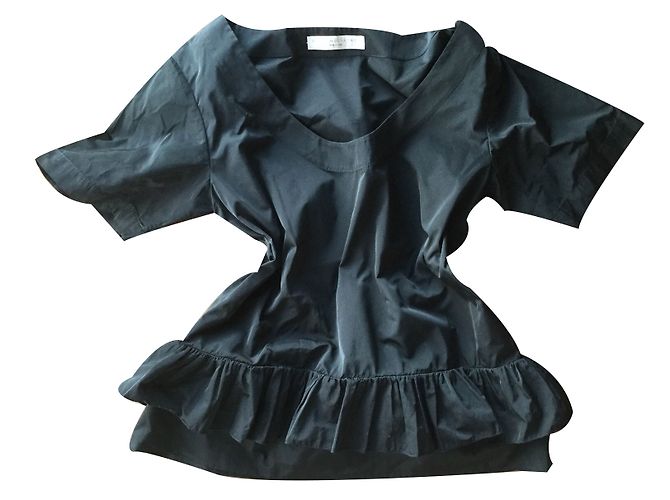 Stella Mc Cartney Stella McCartney Schwarze Rüschenbluse aus Polyester Größe 38
