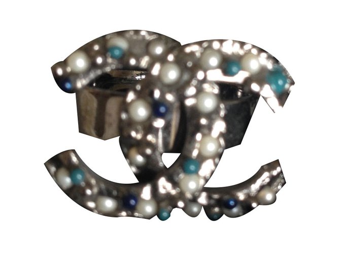 Chanel Rings Silvery Metal  ref.19379