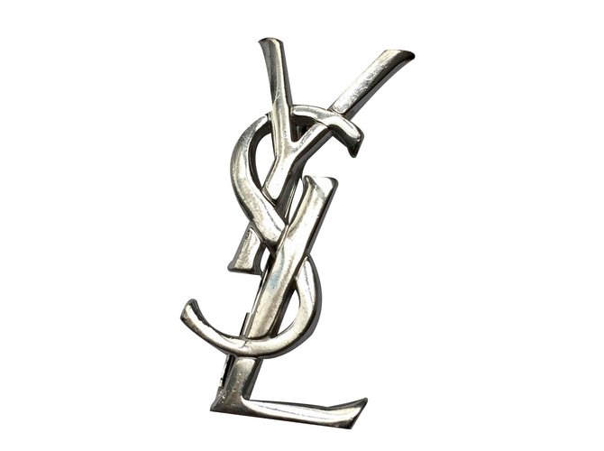 Yves Saint Laurent Brooch Silvery Silver ref.19450 - Joli Closet