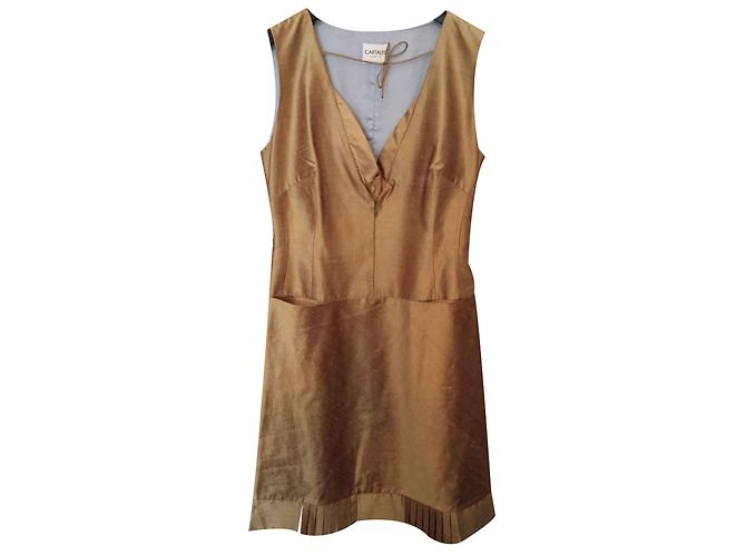 Autre Marque Kartalis Paris Seidenkleid A-Linie Bronze